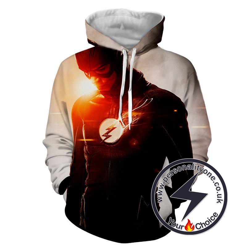 Flash Printed White - The Flash Hoodies - Star Lab